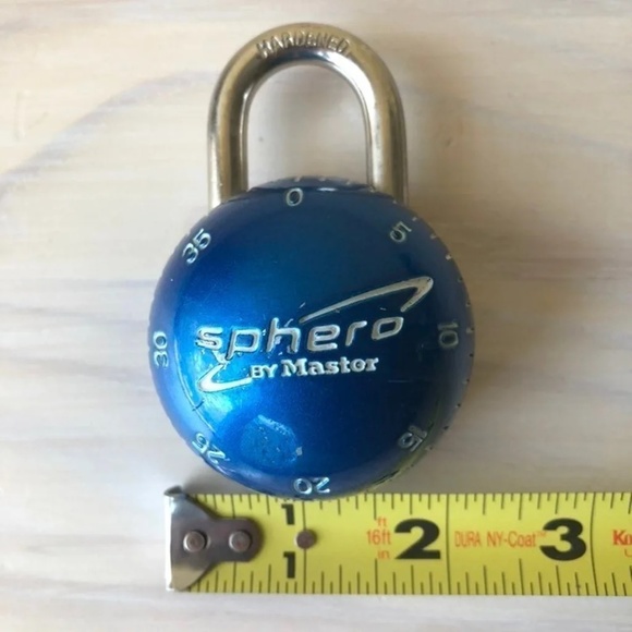 MASTER LOCK SPHERO Spinner Combination Padlock Combo Lock Blue - Used - Picture 4 of 12